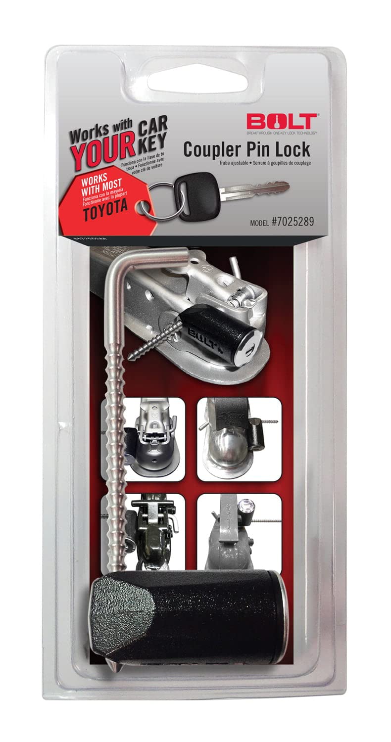BOLT 7025289 Trailer Coupler Pin Lock for Toyota Keys - Image 1